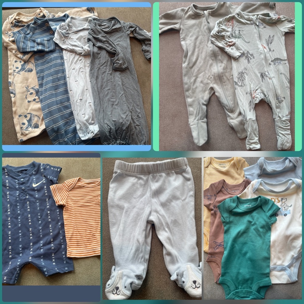 🧑‍🍼Bundle of Baby Boy Cuteness! 👶💙
Sizes Newborn & 0-3 Months - onesie, sleepers